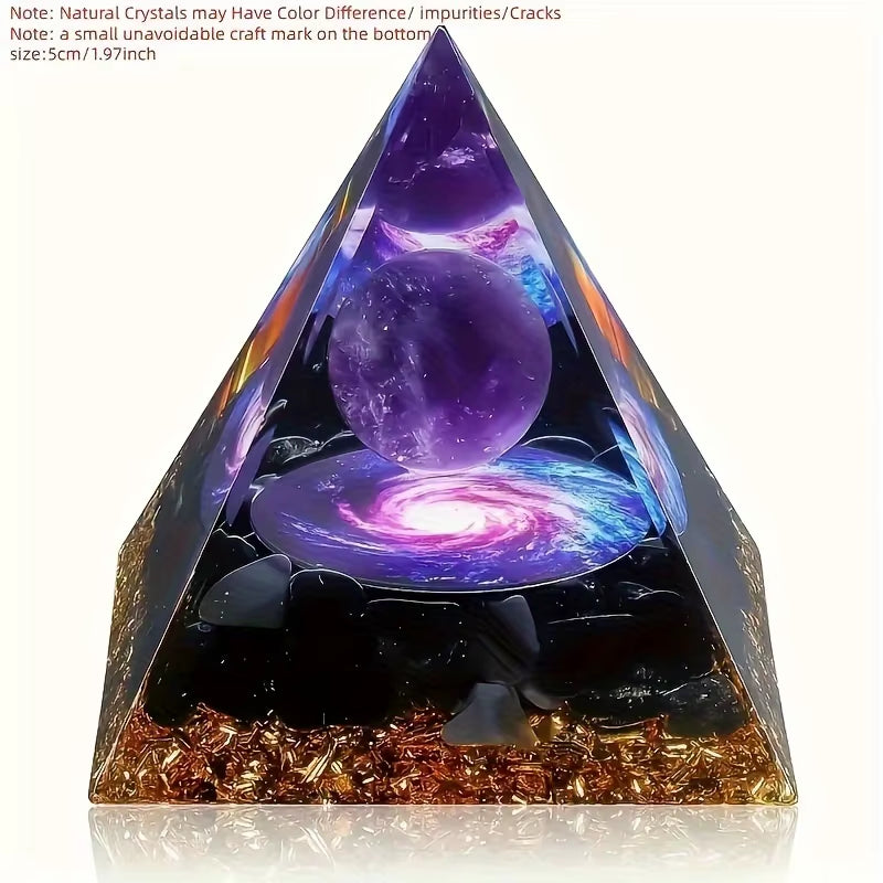 1Pc Relieve Stress and Attract Wealth with Our Homeopathic Amethyst Crystal Ball Pyramid, Raw Stone Stone Home Decoration