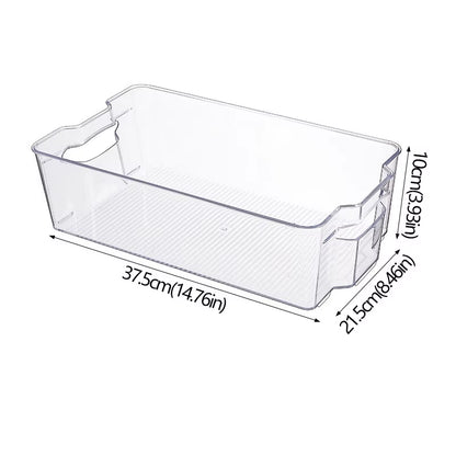 Refrigerator Organizer Bins Stackable Fridge Food Storage Box with Handle Clear Plastic Pantry Freezer Organizer Tool