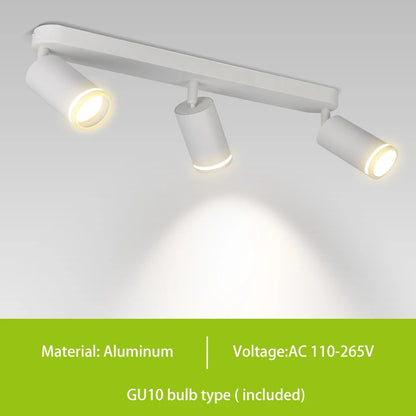 GU10 LED Track Light Spotlight 110-220V Suit Ceiling Lamp GU10 3 Color COB Spot Lights for Kitchen Commercial Living Room Home