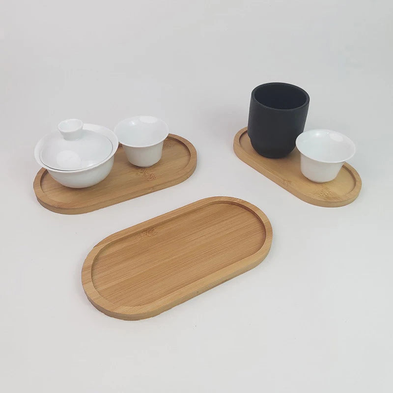Tableware Solid Wood Food Tray round Rectangle Dessert Plate Japanese-Style Wooden Snack Fruit Tea Saucer Pallet Bread Board