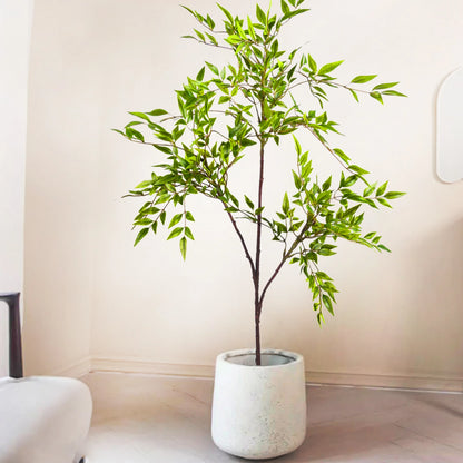 77-135Cm (53.1In) Artificial Fiddle Leaf Ficus Fig Plant for Outdoor Courtyard Garden Balcony Indoor Home and Office Decoration
