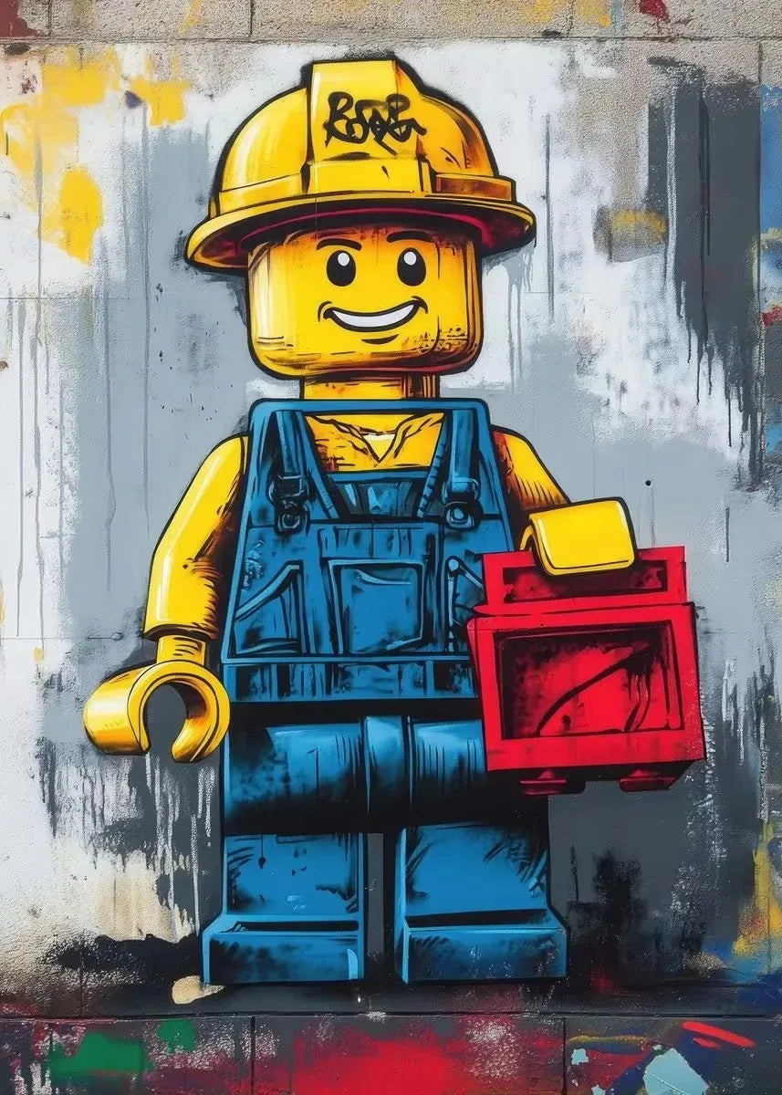 Cartoon Abstract Fun Various Occupations L-Legos Posters Canvas Prints Wall Art Picture for Home Room Children'S Room Decoration